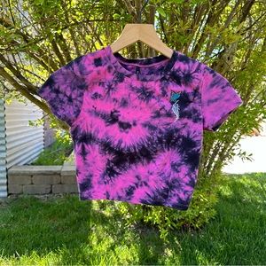 Empyre Pink & Purple Tie Dye Cropped Tee